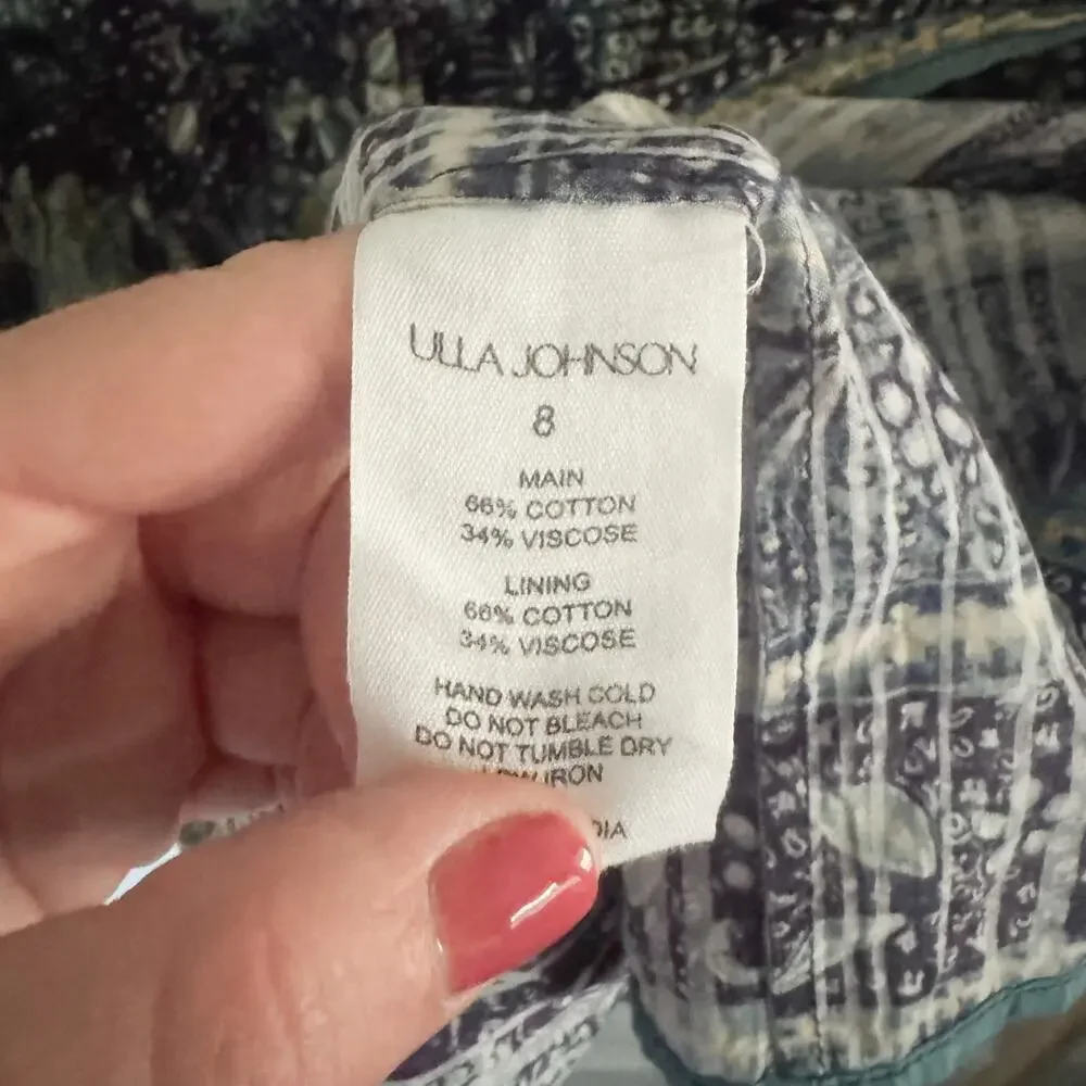 NWT Ulla Johnson Blue Portofino Anika Mini Dress 8